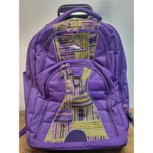 High Sierra Purple Backpack Wheeled Rolling Laptop Travel School Bag‎